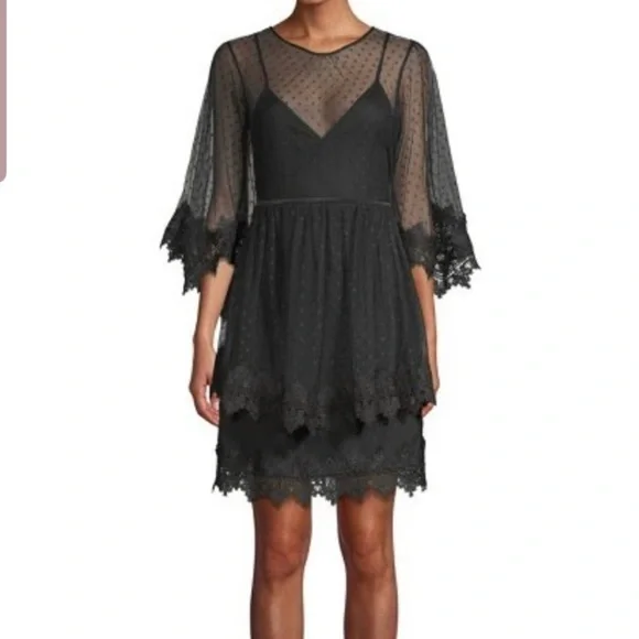 dainty number off shoulder lace mini dress white Madeline Mini Dress main image 1